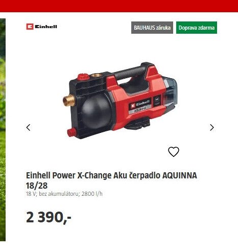 Einhell Power X-Change Aku čerpadlo AQUINNA 18/28