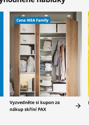 Vyzvedněte si kupon za nákup skříní PAX
