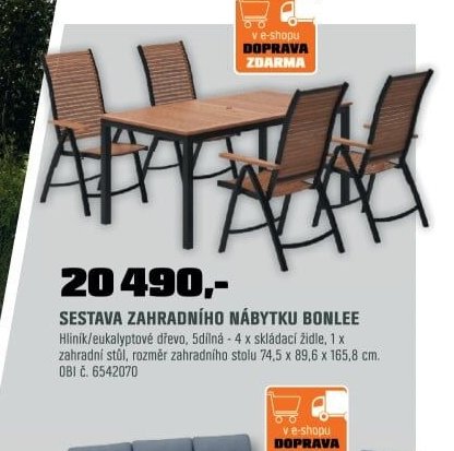 SESTAVA ZAHRADNÍHO NÁBYTKU BONLEE