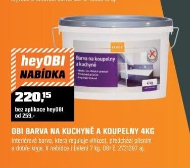 OBI BARVA NA KUCHYNĚ A KOUPELNY 4KG