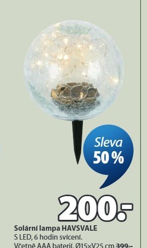 Solární lampa HAVSVALE