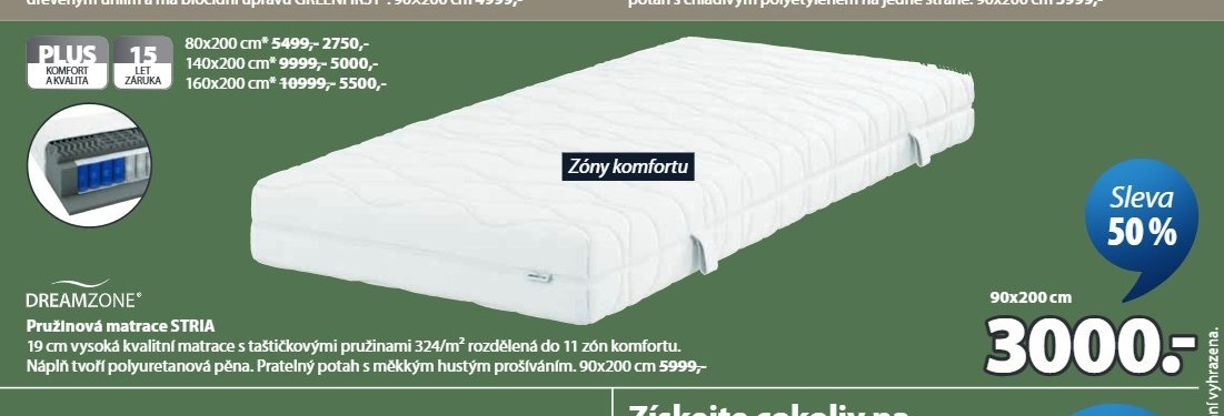 Pružinová matrace STRIA