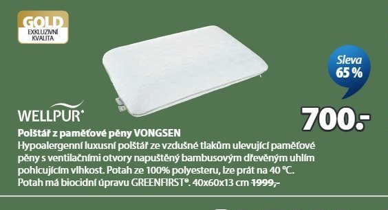 Polštář z paměťové pěny VONGSEN