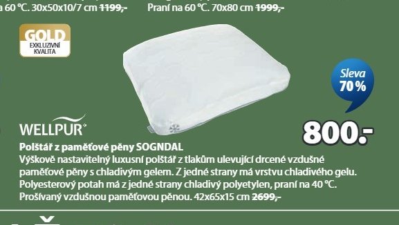 Polštář z paměťové pěny SOGNDAL