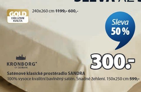 Saténové klasické prostěradlo SANDRA