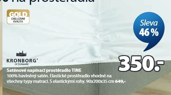 Saténové napínací prostěradlo TINE