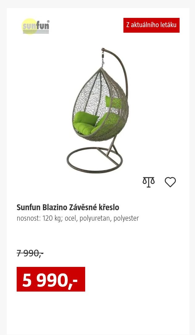 Sunfun Blazino Závěsné křeslo