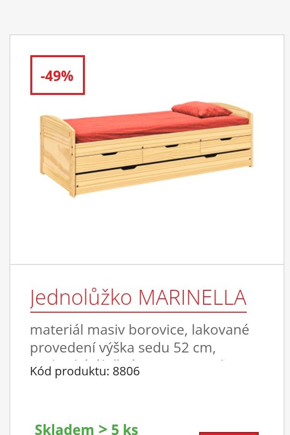 Jednolůžko MARINELLA