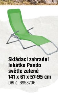 Skládací zahradní lehátko Pando světle zelené