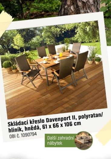 Skládací křeslo Davenport II, polyratan