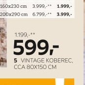 5 Vintage koberec, cca 80x150 cm