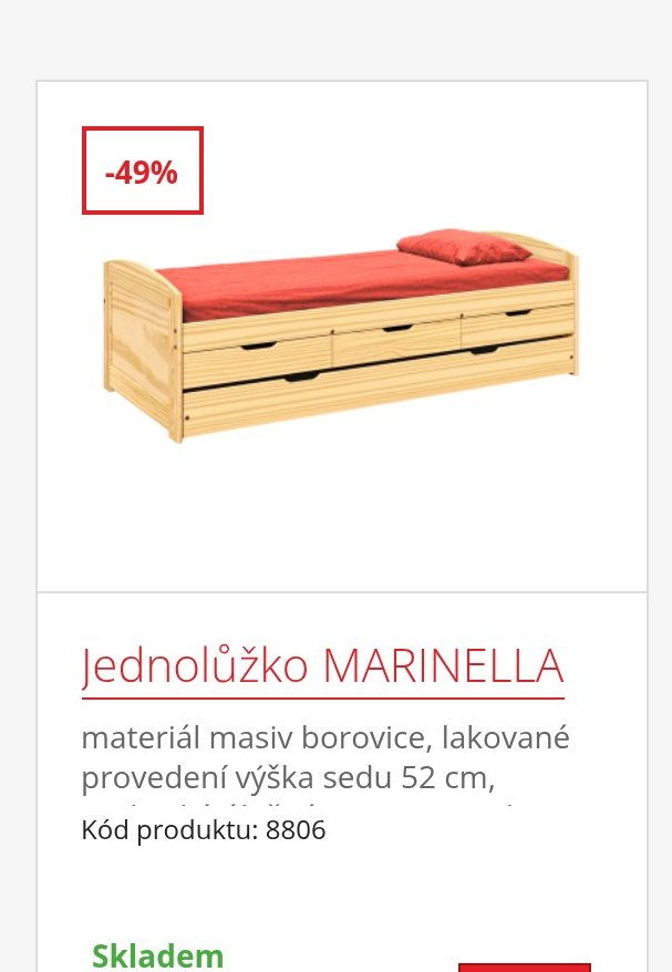 Jednolůžko MARINELLA