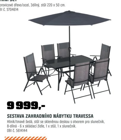 SESTAVA ZAHRADNÍHO NÁBYTKU TRAVESSA