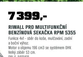 RIWALL PRO MULTIFUNKČNÍ BENZÍNOVÁ SEKAČKA RPM 5355