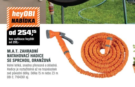 M.A.T. ZAHRADNÍ NATAHOVACÍ HADICE SE SPRCHOU, ORANŽOVÁ
