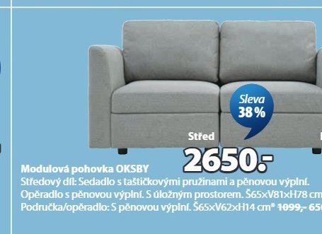 Modulová pohovka OKSBY (střed)