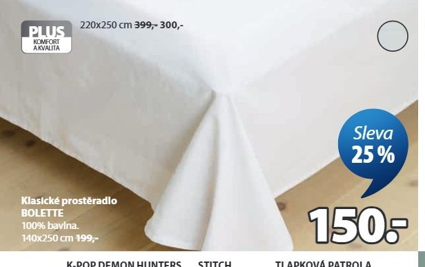 Klasické prostěradlo BOLETTE