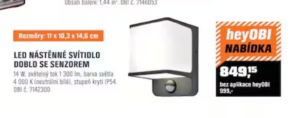 LED nástěnné svítidlo Doblo se senzorem