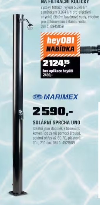 SOLÁRNÍ SPRCHA UNO