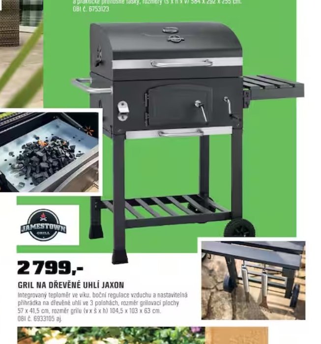 GRIL NA DŘEVĚNÉ UHLÍ JAXON