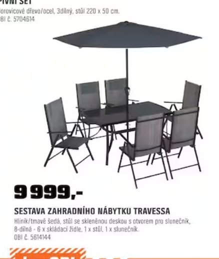 SESTAVA ZAHRADNÍHO NÁBYTKU TRAVESSA