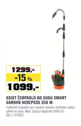 ASIST ČERPADLO DO SUDU SMART GARDEN AE9CPS35 350 W