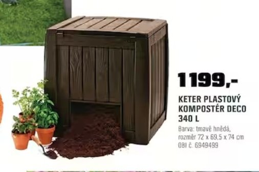KETER PLASTOVÝ KOMPOSTÉR DECO 340 L