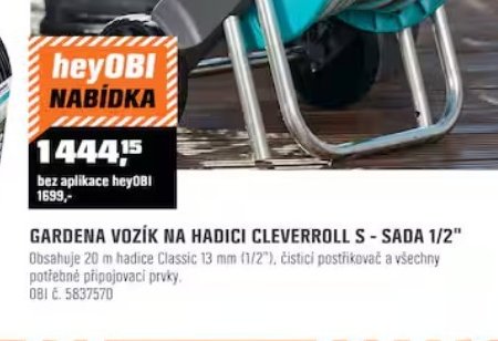GARDENA VOZÍK NA HADICI CLEVERROLL S - SADA 1/2