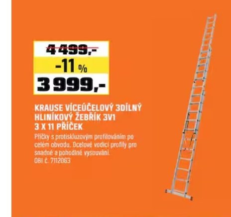 KRAUSE VÍCEÚČELOVÝ 3DÍLNÝ HLINÍKOVÝ ŽEBŘÍK 3V1 3 X 11 PŘÍČEK