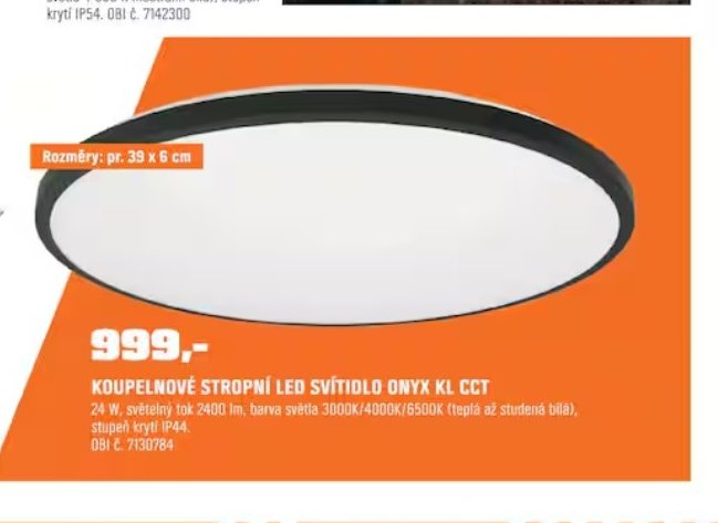KOUPELNOVÉ STROPNÍ LED SVÍTIDLO ONYX KL CCT