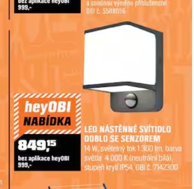 LED NÁSTĚNNÉ SVÍTIDLO DOBLO SE SENZOREM