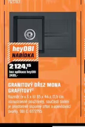 GRANITOVÝ DŘEZ MONA GRAFTOVÝ