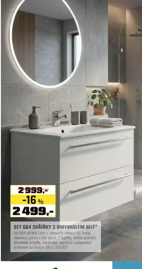 SET 664 SKŘÍŇKY S UMYVADLEM BÍLÝ