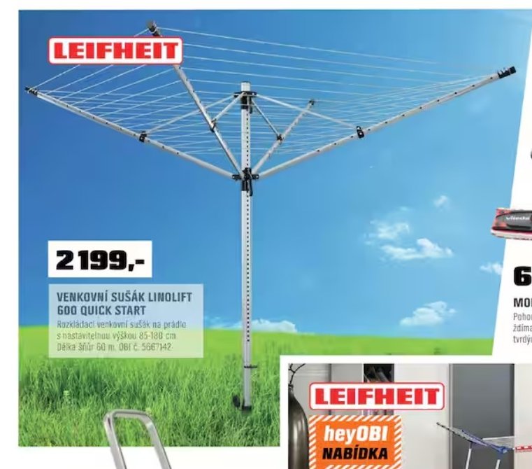 Venkovní sušák Linolift 600 Quick Start