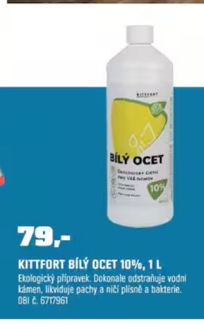 Kittfort Bílý ocet 10%, 1 l