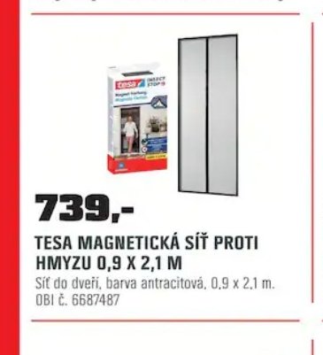 TESA MAGNETICKÁ SÍŤ PROTI HMYZU 0,9 X 2,1 M