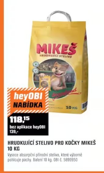 HRUDKUJÍCÍ STELIVO PRO KOČKY MIKEŠ 10 KG