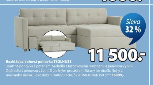 Rozkládací rohová pohovka TEGLHUSE