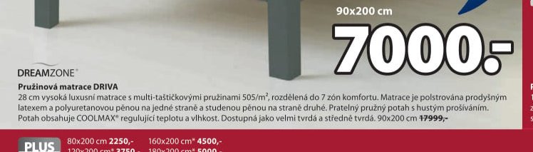 Pružinová matrace DRIVA
