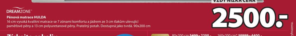 Pěnová matrace HULDA