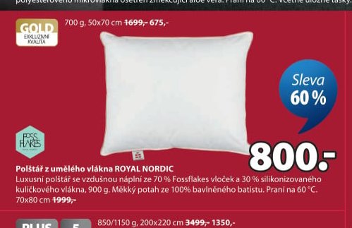 Polštář z umělého vlákna ROYAL NORDIC