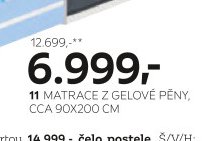 MATRACE Z GELOVÉ PĚNY, CCA 90X200 CM