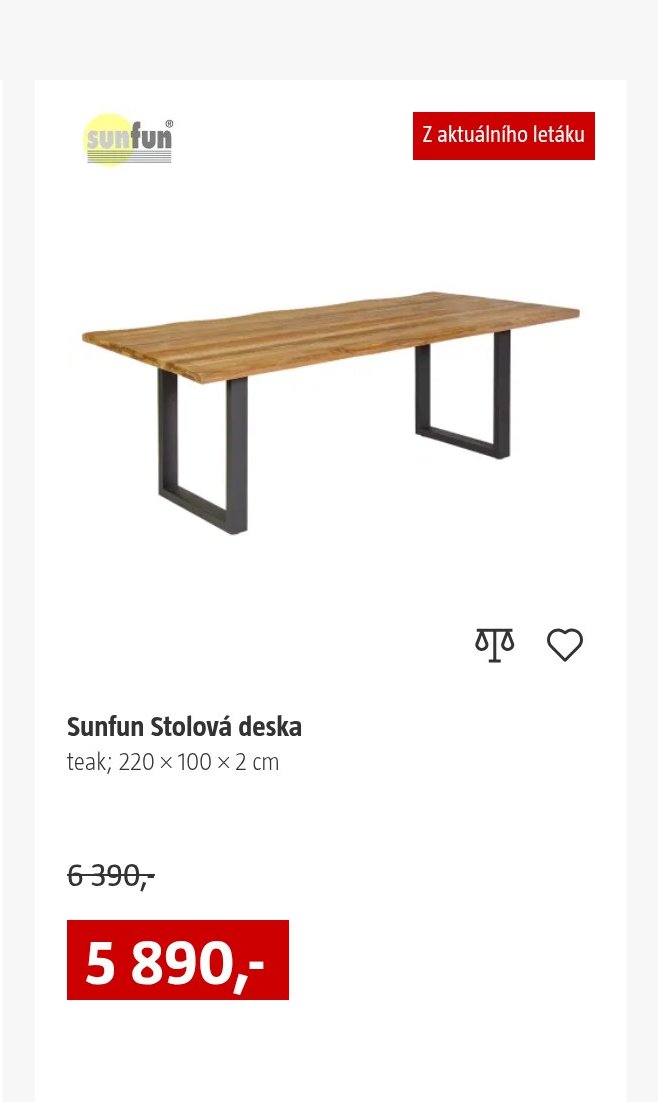 Sunfun Stolová deska