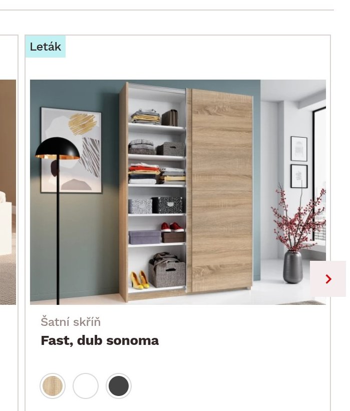 Šatní skříň Fast, dub sonoma