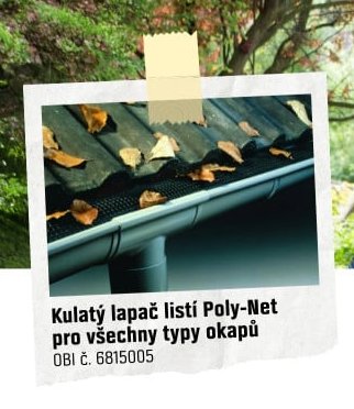 Kulatý lapač listí Poly-Net pro všechny typy okapů