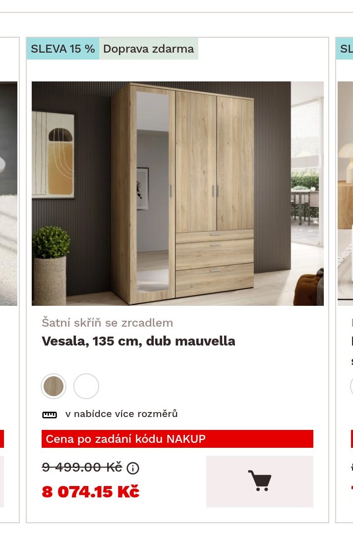 Vesala, 135 cm, dub mauvella