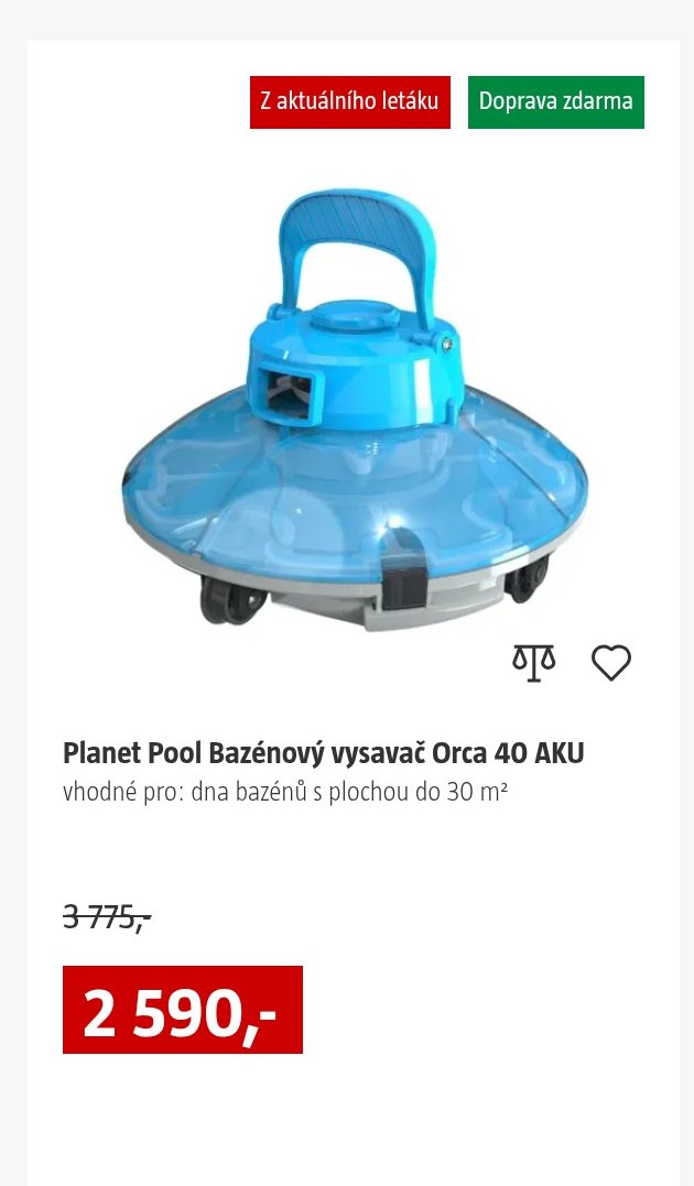 Planet Pool Bazénový vysavač Orca 40 AKU