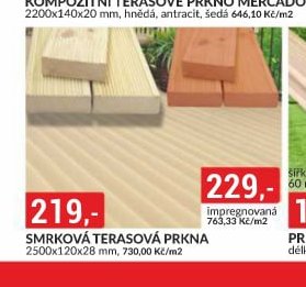 SMRKOVÁ TERASOVÁ PRKNA 2500x120x28 mm
