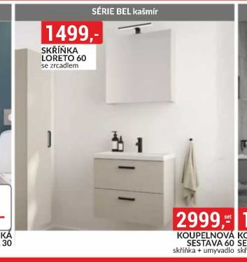 Série Bel - skříňka Loreto 60 se zrcadlem