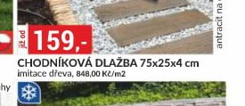 Chodníková dlažba 75x25x4 cm